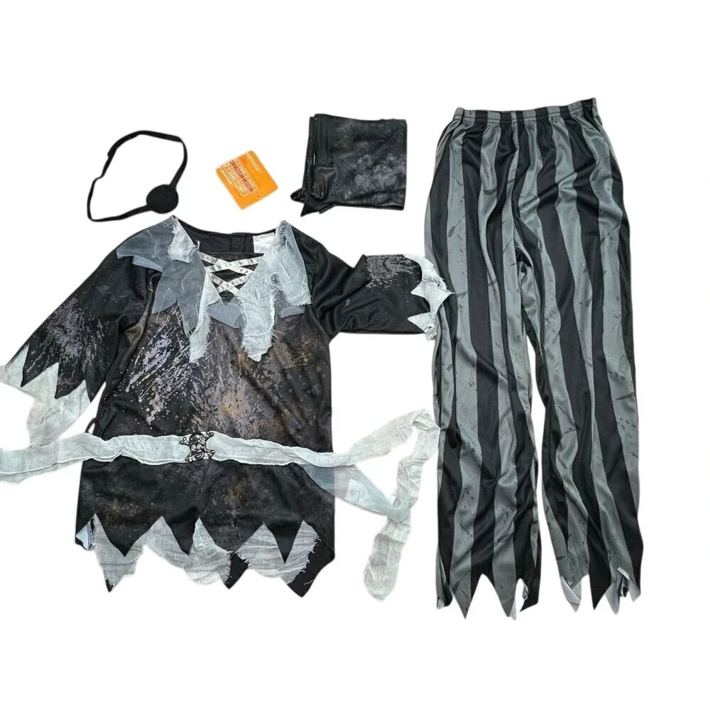 New Hyde & Eek Pirate Eye Patch Scarf‎ Belt Outfit Halloween Costume Boys Medium